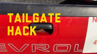 HOW TO OPEN YOUR TAILGATE WITH A BROKEN HANDLE #gmc #chevy #f150