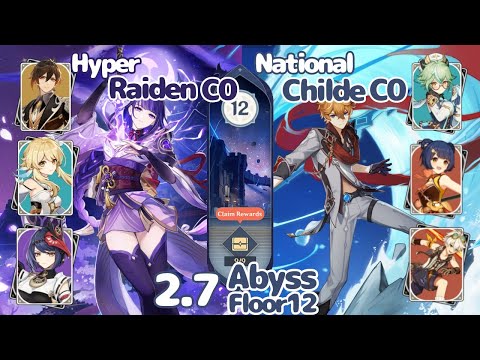Hyper Raiden C0 feat.AnemoMC & National Childe (F2P) - 2.7 Spiral Abyss Floor 12