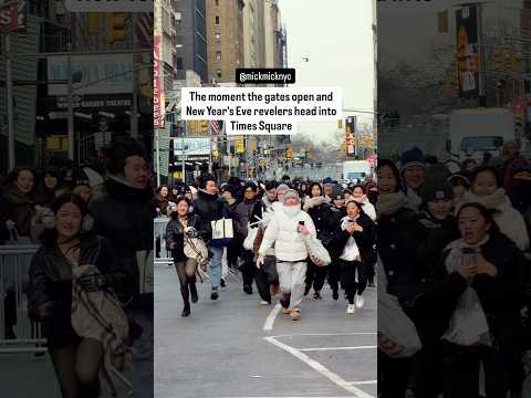 The moment the gates open and New Year’s Eve revelers head into Times Square