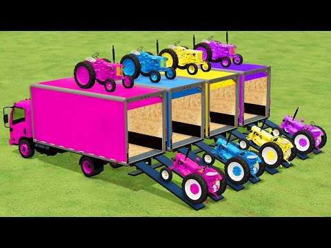 LOADER OF COLORS!TRANSPORT SUPERHERO EGGS WITH RIGITRAC TRACTORS - Farming Simulator 22