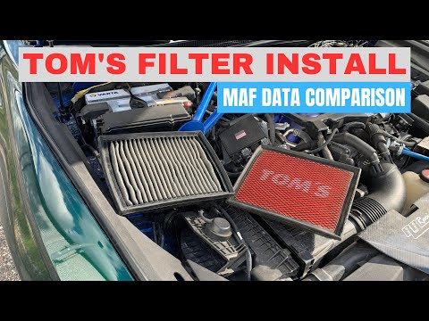 Lexus RCF Tom's Engine Air Filter Install With MAF Data Comparison Results to aFe Filter
