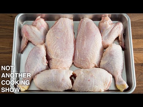 how to BUTCHER A WHOLE CHICKEN into 8 pieces