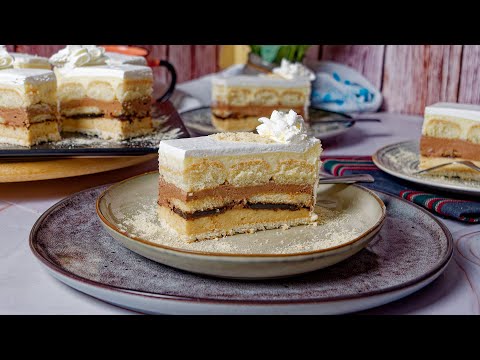 3 fillings and 3 types of biscuits, no baking!! The perfect cake for all guests ❗