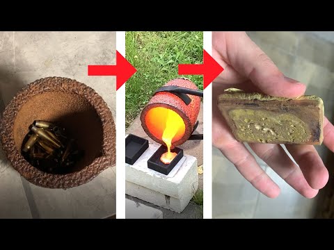 Melting Down Old Bullet Casings, Weird Ingot? | Trash to Treasure | Brass Melt 1