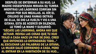 Después de enterrar a su hijo, la madre desesperada miraba su tumba mientras las lágrimas...