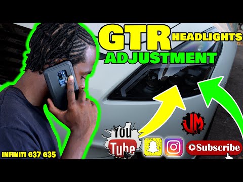GTR headlight projector adjustment infiniti g37 g35 diy