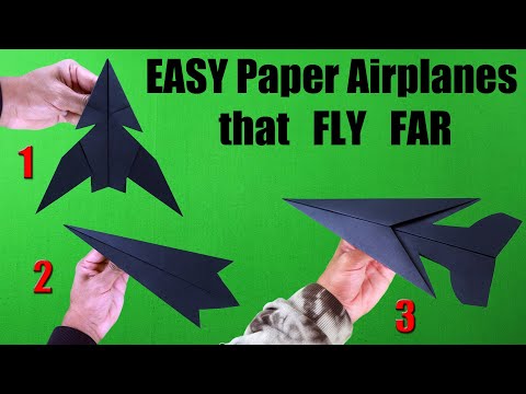 How To Make 3 EASY Paper Airplanes that FLY FAR
