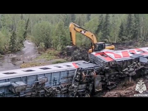 WATCH: Heavy rain causes deadly train derailment in northern Russia