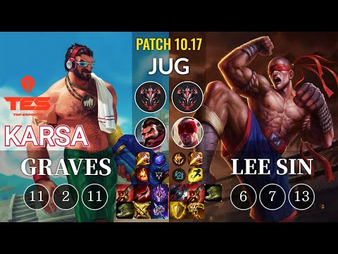 TES Karsa Graves vs Lee Sin Jungle - KR Patch 10.17