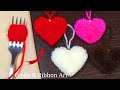 Easy Pom Pom Heart Making Idea With Fork Amazing Valentine S Day Crafts How To Make Yarn Heart
