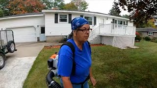Stihl BR 200 Blowing Leaves Fall cleanup (satisfying)
