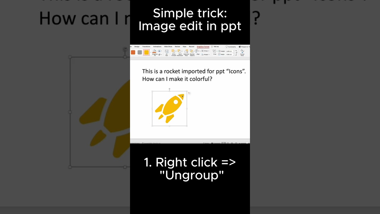 Powerpoint - simple trick image / icon edit in ppt #office #productivity