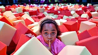 BEST HIDE AND SEEK SPOT IN TRAMPOLINE PARK!!