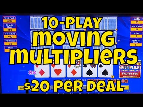 10-Play Moving Multipliers Video Poker! - YouTube