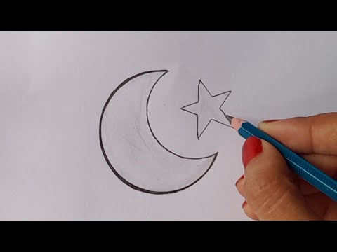 VERY EASY, beautiful moon 🌙 drawing | easy moon drawing | easy sketch | easy pencil drawing