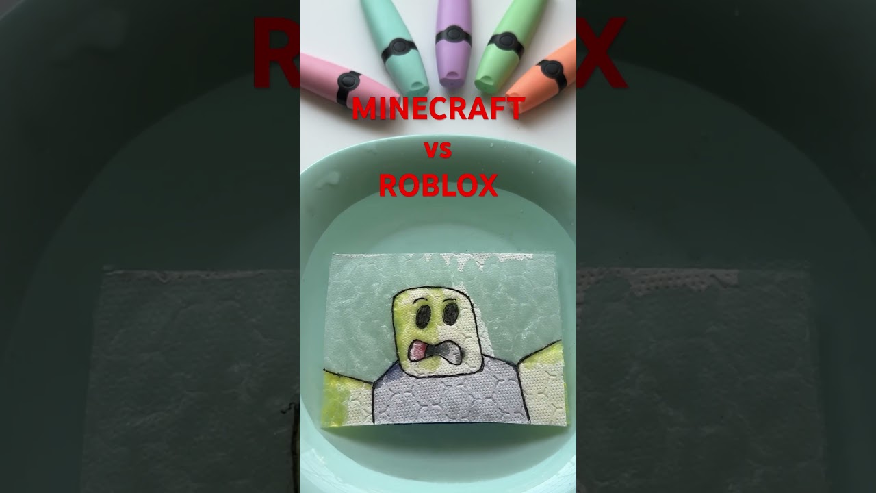 Minecraft vs Roblox in easyart #shorts #art #roblox #minecraft