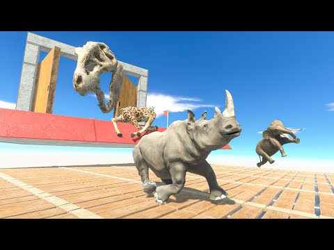Be Fast and Escape from Rotating Plataform - Animal Revolt Battle Simulator