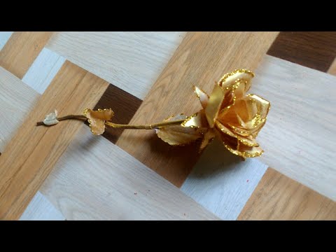 DIY - How To Make Golden Rose From Paper | Valentine's Gift Idea | Paper Craft By Punekar Sneha. Video