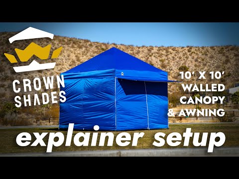 Crown Shades 10' x 10' CenterLOK® Commercial Canopy - 4 Sidewalls - MP100-S4-EX Explainer Setup video thumbnail