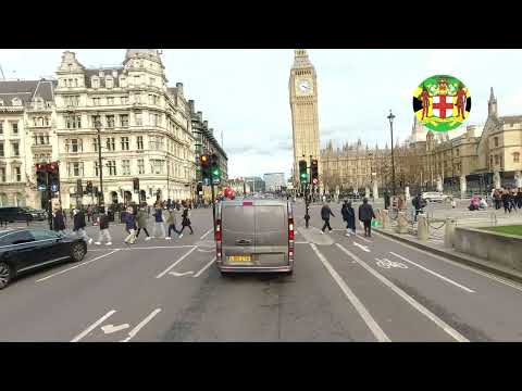 4K LONDON DRIVE TOUR. LONDON  ENGLAND UK. EMBANKMENT - BATTERSEA=Big Ben