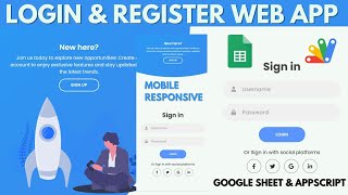 How to create a Login and Register Form using Google spreadsheet data & Appscript | B39