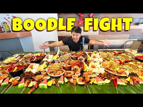 Filipino Feast BOODLE FIGHT CHALLENGE & Japanese HIDDEN GEM Restaurant