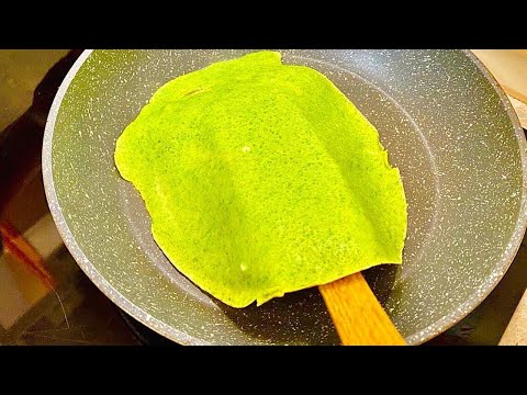 Блины из Шпината | ОЧЕНЬ Вкусные Зеленые блины со шпинатом и красной рыбой