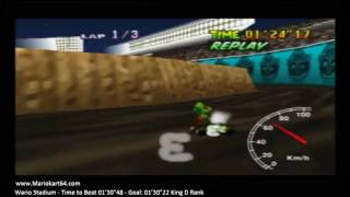 Mario Kart 64 - Time Trials - Wario Stadium 04'33"52 Elite A [N64 PAL]