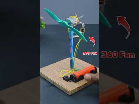 Amazing 360° Rotating Mini Table Fan | Dc Motor Project #shorts #trending #dcmotor #motor