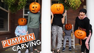 TikTok Pumpkin Head Photoshoot! Carving Halloween Pumpkins!