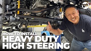 HIGH STEER Iron Knuckles Installation with Heavy Duty Tie Rod and Drag Link Made by ROCK JOCK