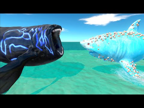 Aquatics Battle - Frostbite Megalodon VS The Bloop - Animal Revolt Battle Simulator