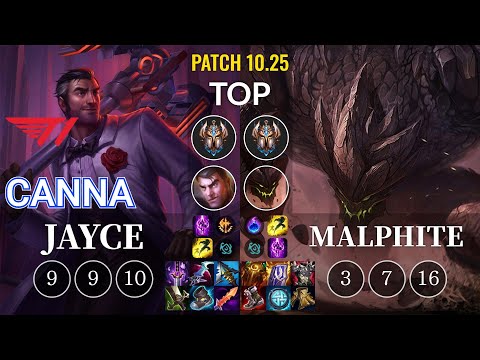 T1 Canna Jayce vs Malphite Top - KR Patch 10.25