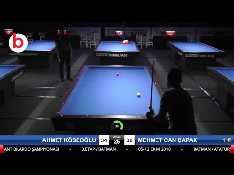 AHMET KÖSEOĞLU & MEHMET CAN ÇAPAK Bilardo Maçı - 2018 ERKEKLER 3.ETAP-FİNAL