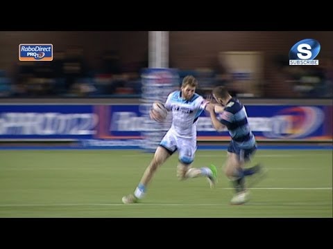 Richie Vernon BIG Hand Off - Cardiff Blues v Glasgow Warriors 15th February 2014
