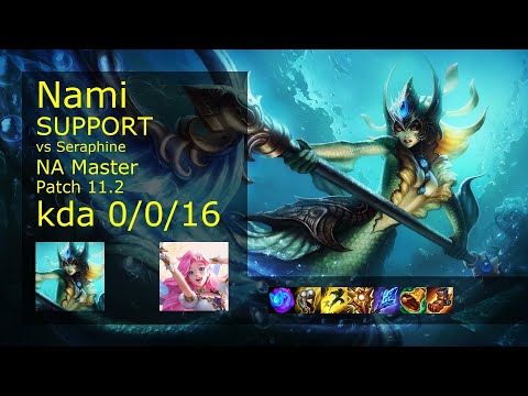 Nami Support & Jhin vs Seraphine & Miss Fortune - NA Master 0/0/16 Patch 11.2 Gameplay