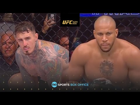 GOOSEBUMPS! Tom Aspinall & Ciryl Gane staredown across the Octagon at #UFC321 🥶👀