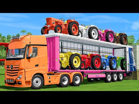 TRANSPORT OF COLORS ! CRAZY LOADING with MINI JOHN DEERE TRACTORS ! Farming Simulator 22