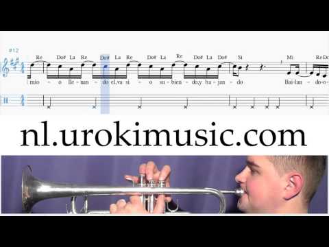 Trompet Leren Spelen Enrique Iglesias Bailando Trompetles Studie Klasse Muzieknoten Bladmuziek  Melo