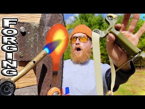 Forging A Spoon With A Slingshot, The SimpleShot Hammer | Trick Shot Tuesday Ep. #6 Video