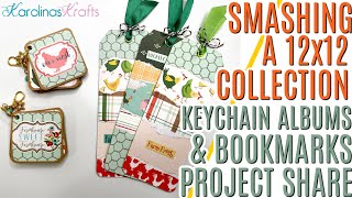 Farm Themed Keychain Mini Album Bragbooks Project Share using Small Scraps from 12x12 Paper