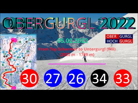 Skiing Obergurgl 05/02/2022: From Top Schermer to Untergurgl (Pill)