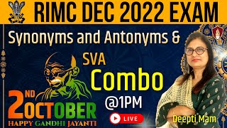 RIMC Exam Dec 2022 | RIMC Coaching | Synonyms and Antonyms & SVA | Deepti Mam