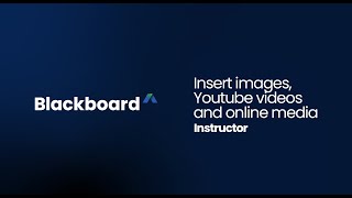 Insert images, YouTube video & online media to assessments with the Blackboard Learn content editor