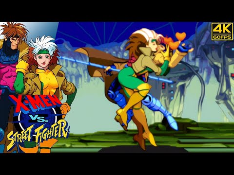X-Men vs. Street Fighter - Rogue & Gambit (Arcade / 1996) 4K 60FPS