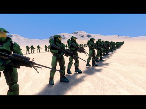 15.000 MEDIEVAL UNITS vs Two line of HALO SPARTANS | Ultimate Epic Battle Simulator
