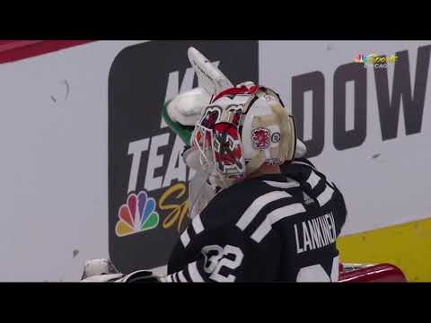 Kevin Lankinen Throws Water Bottle At The Boards After Giving OT Game Winning Goal To Sam Bennett