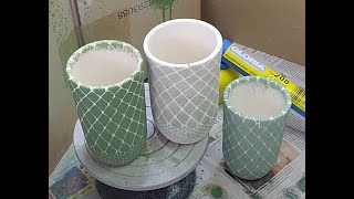 205.Transforirajte  Svoju Keramiku: Vodič za Dekoraciju s Mrežastom Čarapom!"