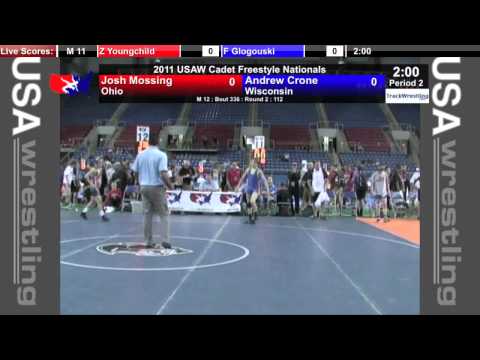 Cadet Freestyle 112 - Andrew Crone (WI) vs. John Mossing (OH)