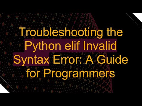 Elif Invalid Syntax